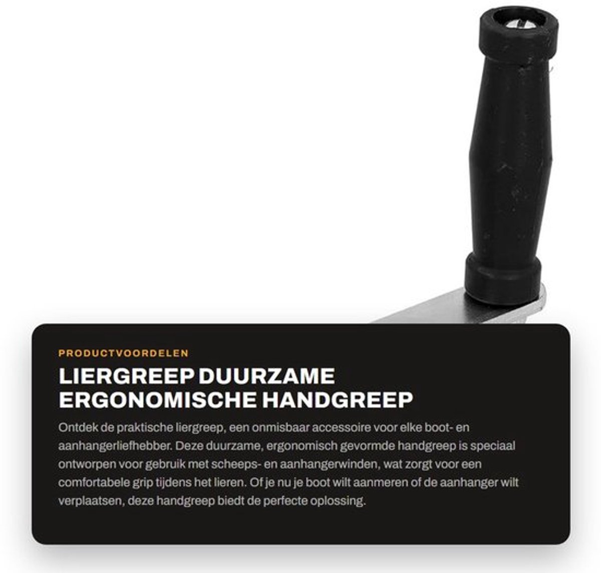 Liergreep ergonomisch - Duurzaam - Metaal - Handgreep - Reserveaccessoire - Geschikt voor scheeps- en aanhangerlier - Liercrank