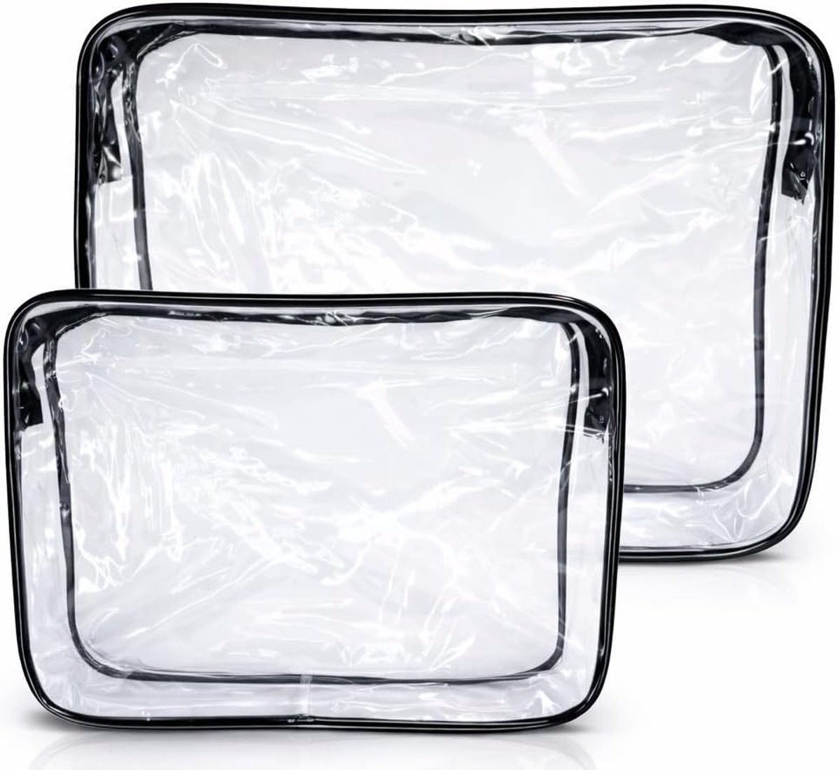 SnelShoppen - 2 Transparante Liquid Bags voor Handbagage, Reis Toilettas 25x18x6 cm, Waterdichte Cosmeticatas, Voldoet aan 1 Liter Regel, Herbruikbaar