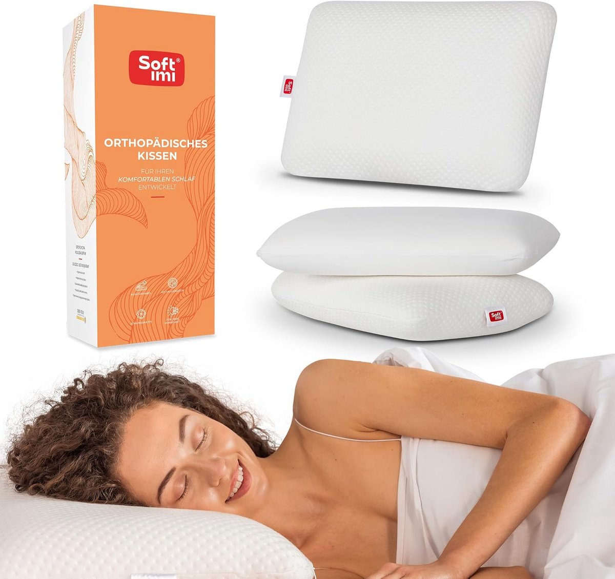 Zijslaper Kussen 40 x 60 cm - Orthopedisch Kussen - Geheugenschuim - Ondersteuning voor Nek - SnelShoppen