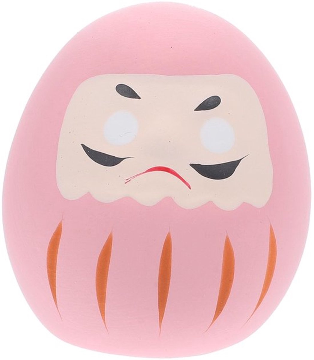 Daruma Pop - Keramisch Kantoor Decoratie - Roze - Gelukkige Kat - Miniatuur Daruma Figuur - Perfect voor Huis en Kantoor