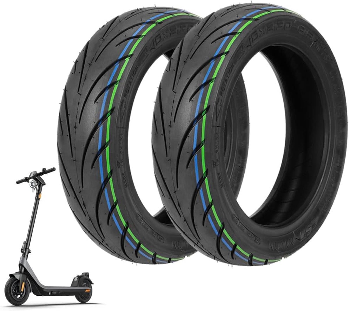 SnelShoppen - Vacuum Banden voor Elektrische Scooter, 10 x 2.3 - 6.5 cm, Hose, Explosiebestendig, Voor Voor/ Achterwielen, Schokabsorberend, Vervangwi