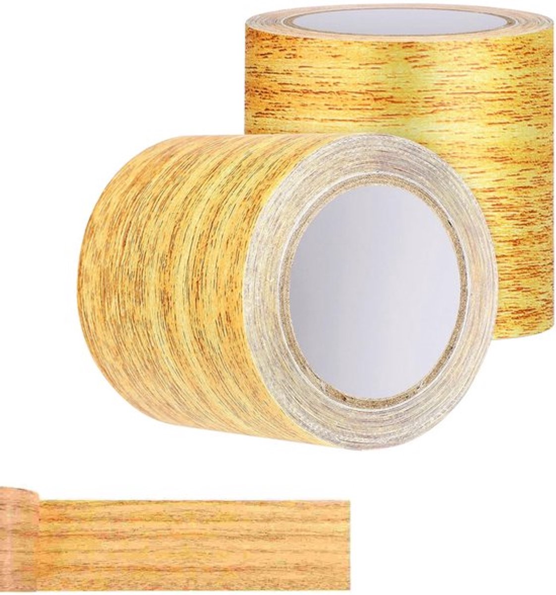 - Houten Look Plakband - Multifunctionele Tape - Zelfklevend en Waterdicht - Goudkleur - Voor Vloer en Meubels - 2 Rollen