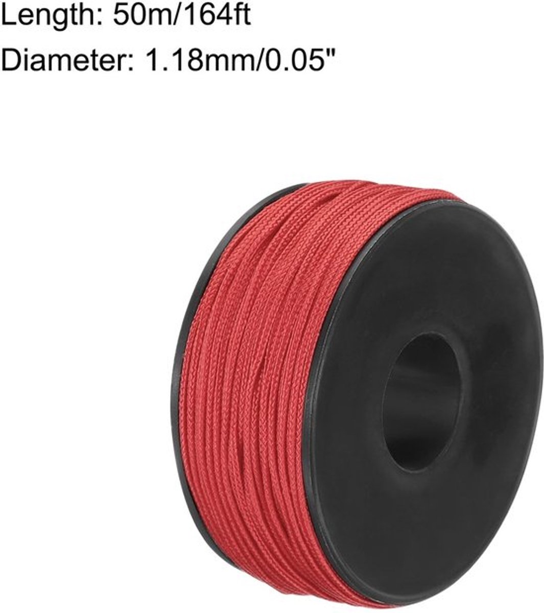Paracord 1,18 mm - 100 lbs treksterkte - Polyester touw - Micro utility touw - Lichtgewicht en duurzaam - Geschikt voor buitensporten