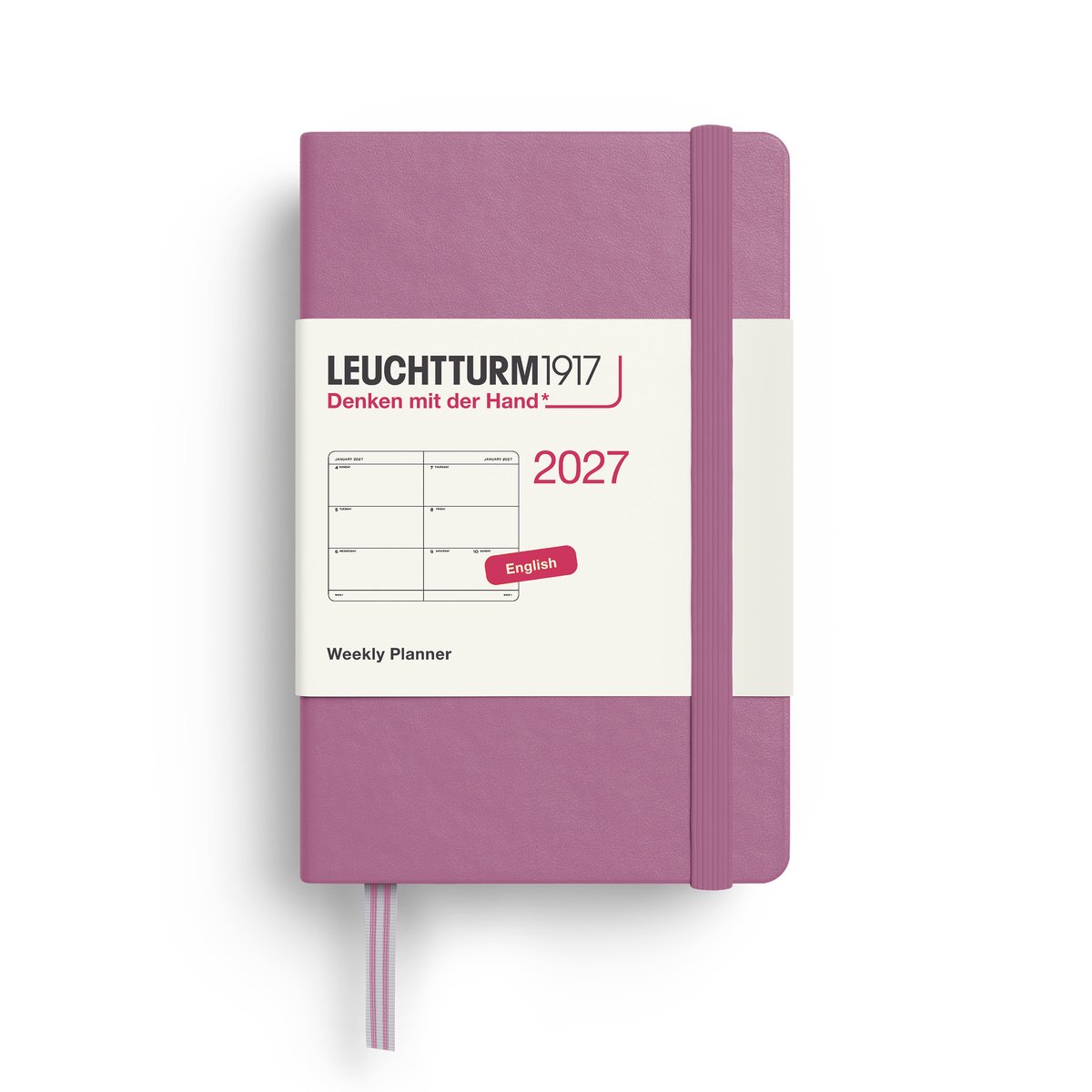 Leuchtturm1917 - 2027 - Mini Agenda - Weekly Planner - A7 Mini 7x11cm - dusty rose - hardcover