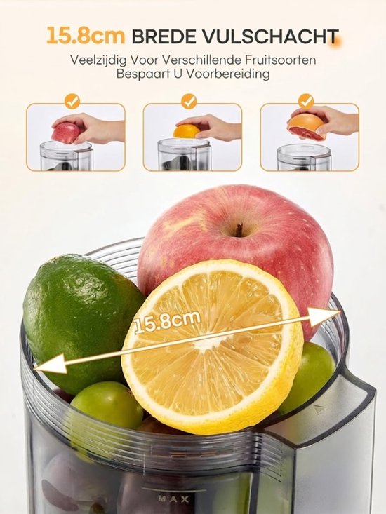 JCP® Citruspers - 100 W - Elektrische Citruspers - Automatisch - Zwart - 14cm x 16 cm x 30cm van Jcp — afbeelding 3