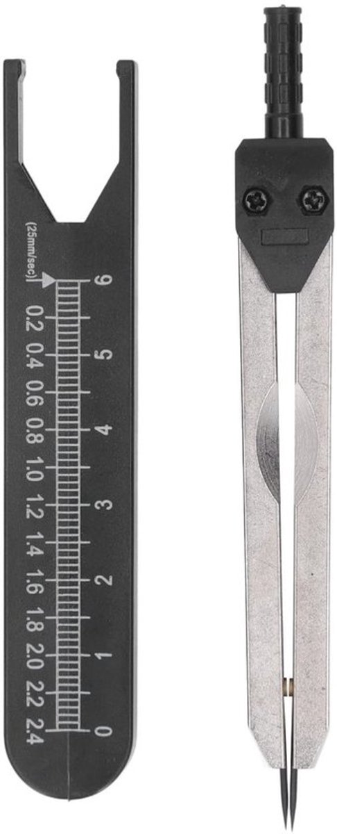 EKG-liniaal Roestvrij Staal 0-2,4 Inch - Scheidingsmeetinstrument - Kompassen voor Verpleging - Handige Zakdrager - Stevig en Duurzaam - Meetliniaal