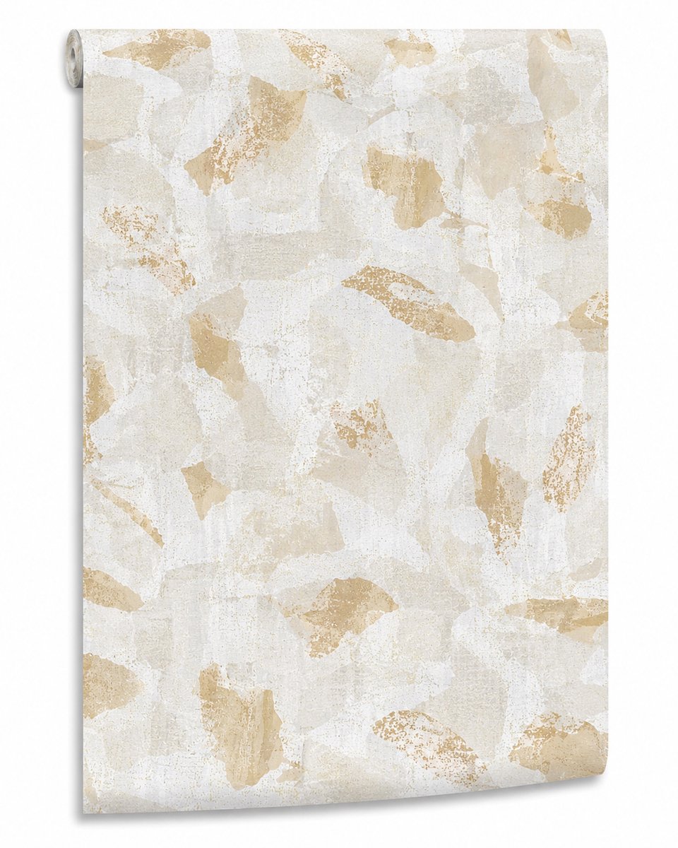 Antonina Vella VA8327 Vliesbehang – Beige/Goud Abstract – 68,58 x 822 cm