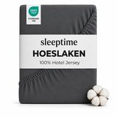 Sleeptime Jersey Hoeslaken - Jersey - 80/90x200 - Antraciet