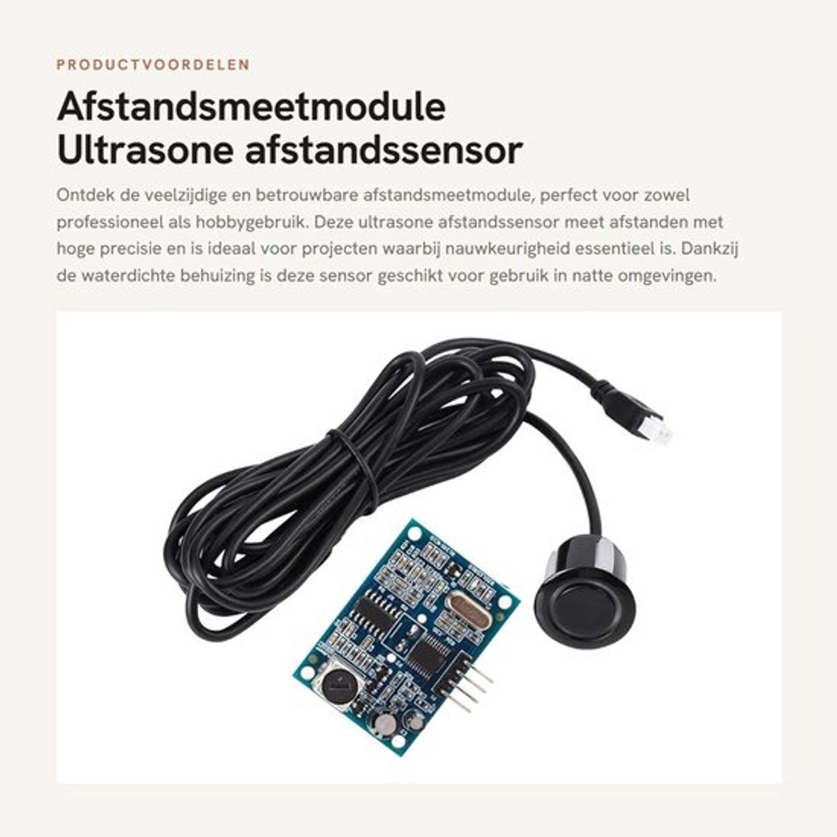 Afstandsmeetmodule - Ultrasone afstandssensor - Hoge precisie en waterbestendig - Compact formaat - Nauwkeurige afstandsmeting - Ideaal v...