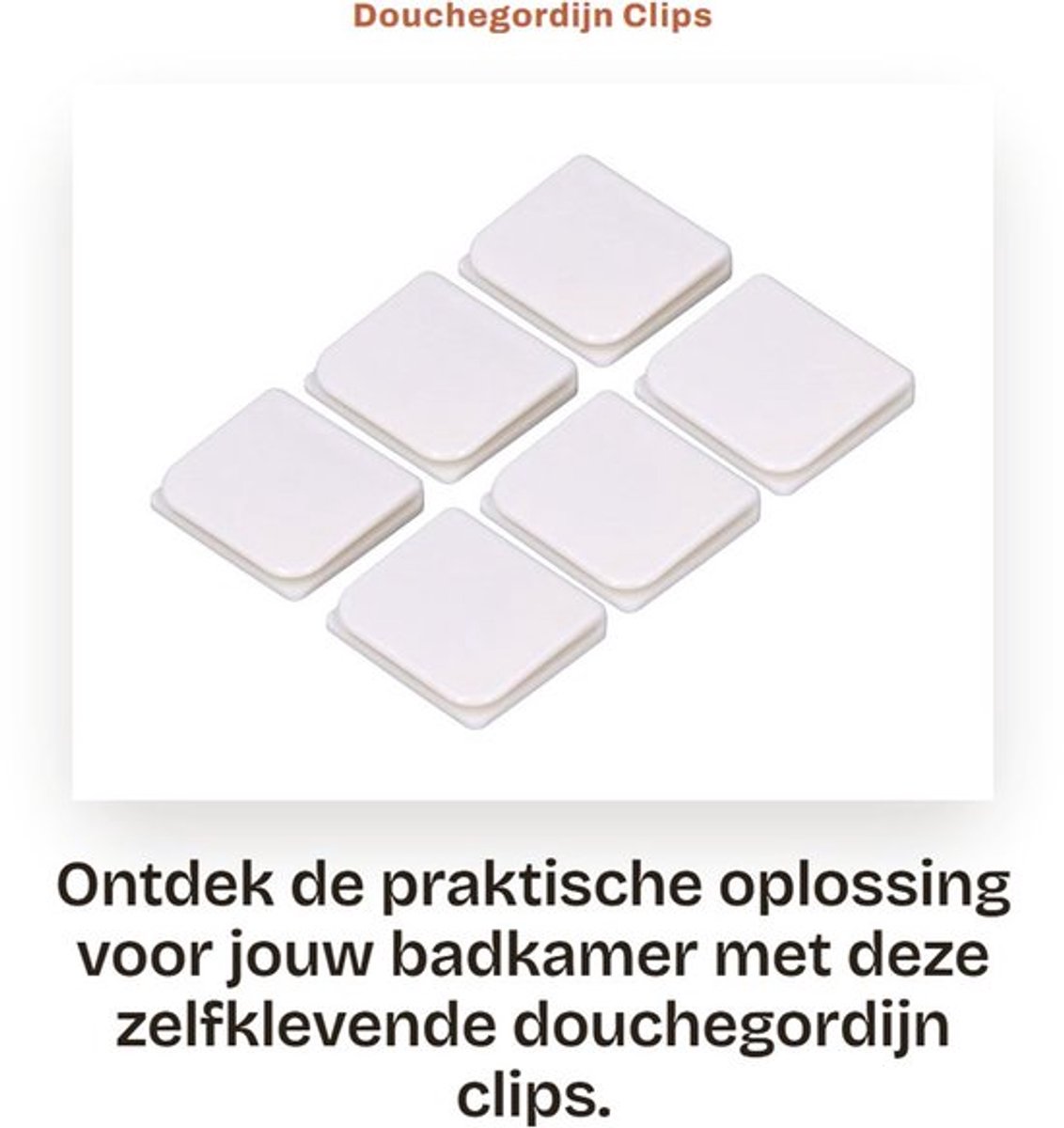 Douchegordijn Clips Zelfklevend - 6 Stuks - Douchespatklemmen - ABS - Wit - 4,5x5 cm - Badkamer Bescherming
