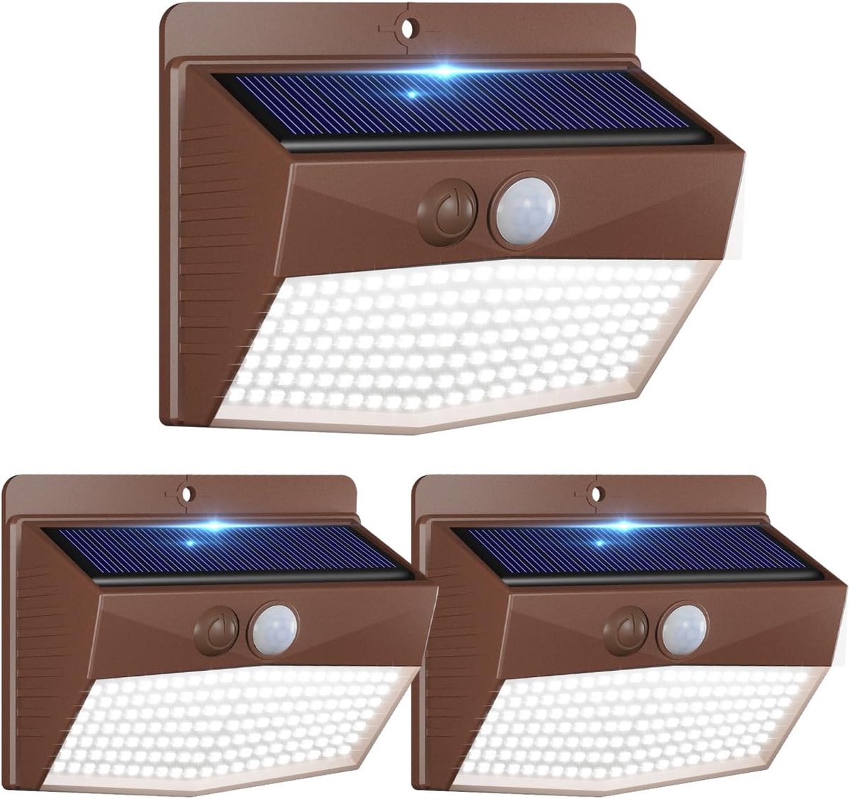 Peasur Buitenlamp op zonne-energie, 138 leds, zonnelamp met bewegingsmelder, waterdicht, 3 modi, buitenverlichting - ShopVlot