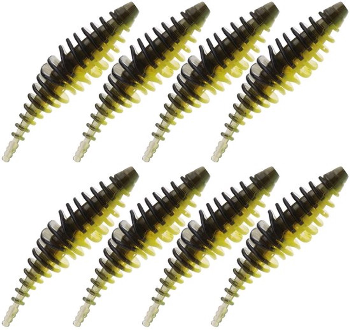 Vissenlokker 8 Stuks - Zachte Kunstmatige Wormen - PVC - Tweekleurig - Geschikt voor Snoek/Roofvis - 5cm Lang - Kunstaas