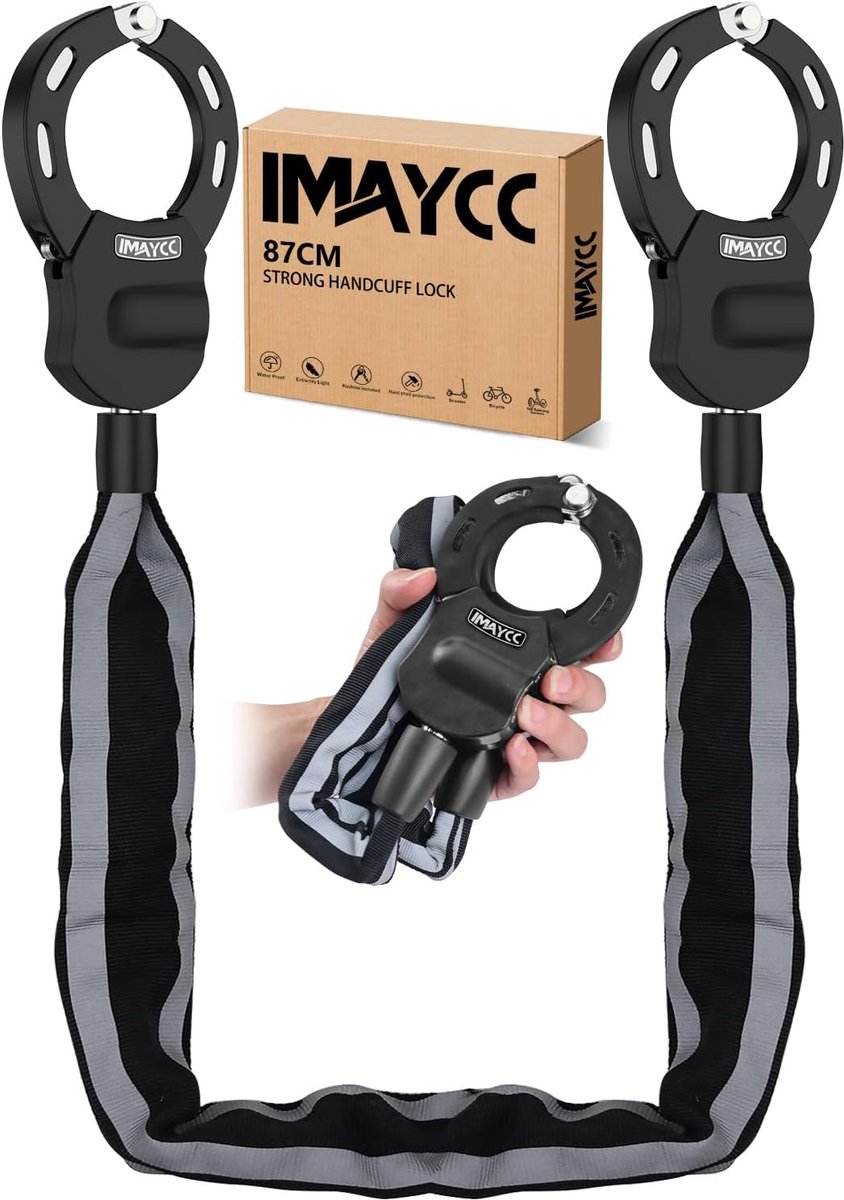 SnelShoppen - IMAYCC Mini E-scooterslot Draagbaar Handbotslot voor E-scooter, Fiets, Scooter, Segway, Diefstalbeveiliging, Compact en Lichtgewicht, Id