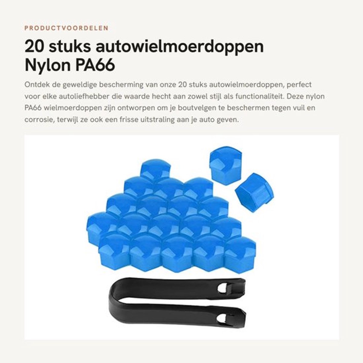 Wielmoerdoppen 20 Stuks - 19 mm Nylon PA66 - Beschermhoes - Automatische Naafschroefhoes - Buitenbescherming - Slijtvast en Duurzaam - Moerafdekkingen