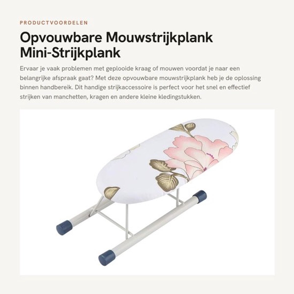 Mouwstrijkplank Opvouwbaar - Mini-strijkplankovertrek - Draagbare Hanteertafel - Kraag/Mouwen Strijken - 26,5 x 10,5 x 8,5 cm - Polyester Naaldvilt - Strijkplank