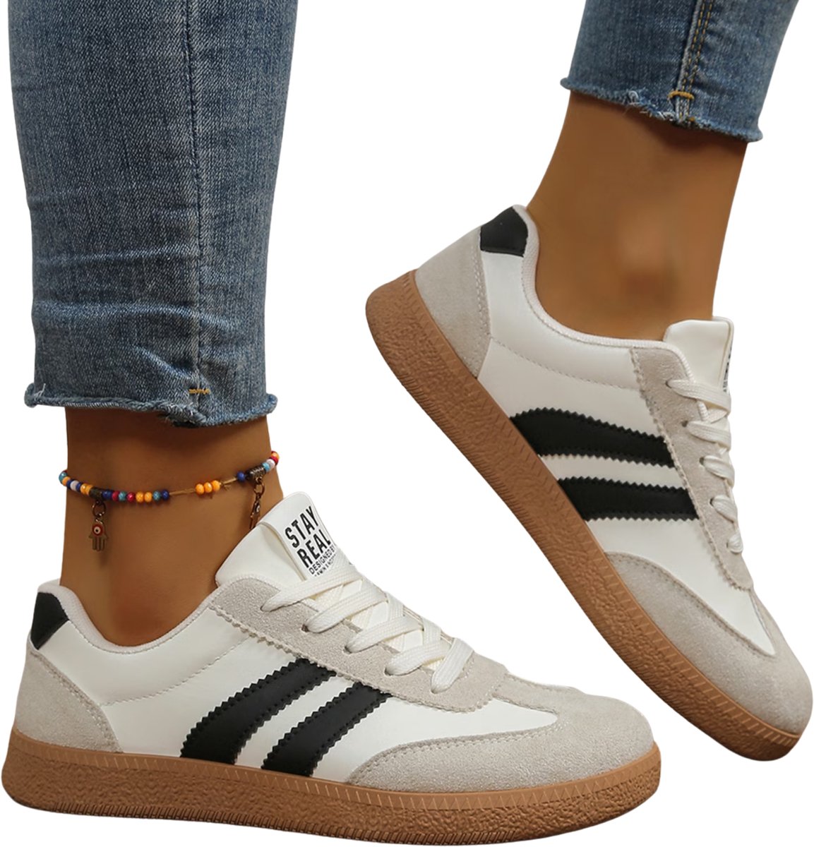 Currero Schoenen Dames Sneakers Comfortabel Slippers Casual Volwassenen 42.5 Wit
