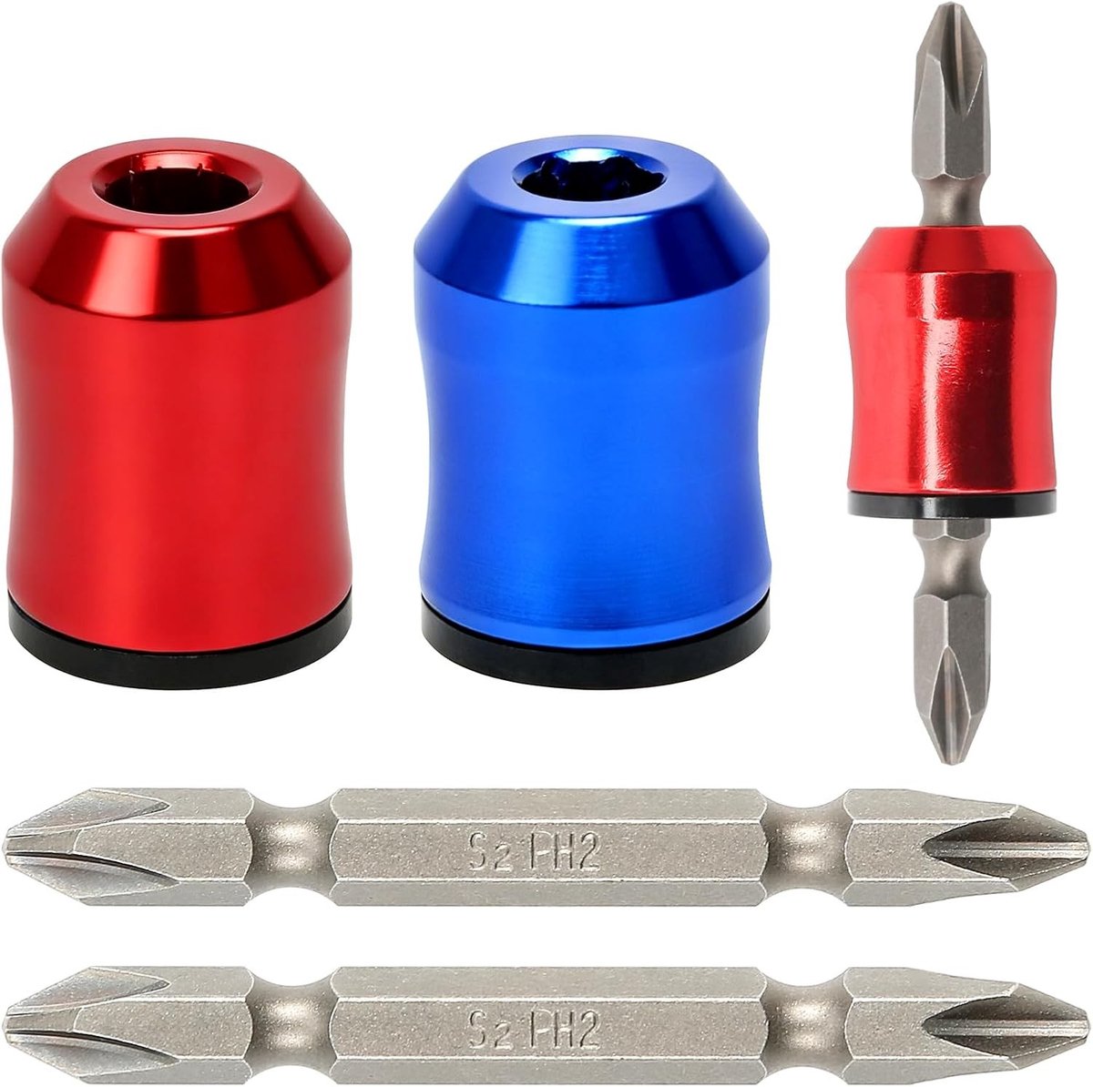 Magnetische schroefringhouder set van 2, ideaal voor schroevendraaiers, boortaken en reparaties in huis