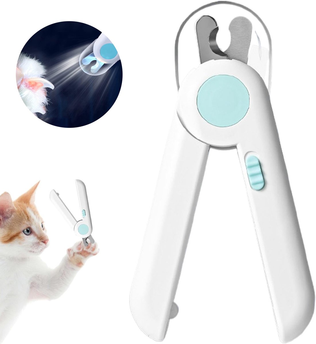 Nagelknipper Voor Huisdieren -Met Veiligheidsbescherming En Led-Verlichting - Nagelschaar Voor Huisdieren - Bloedlijn Tegen Doorsnijden
