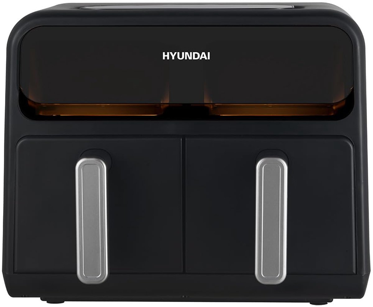 SnelShoppen - Airfryer zonder olie 8 liter, 2400W, 8 programma's, zwart - Gezond frituren, koken, grillen en bakken in de keuken