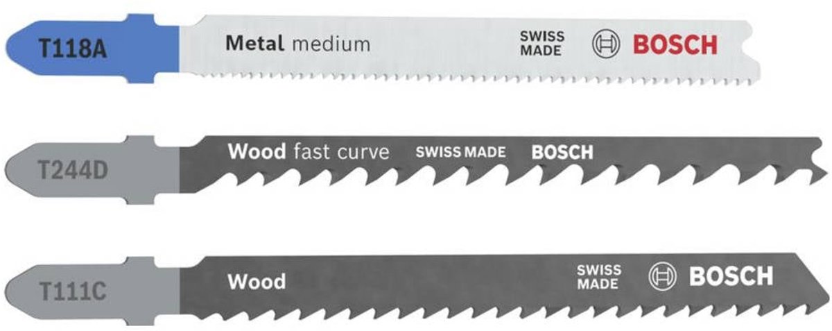 Bosch Accessories 2607012076 Decoupeerzaagblad set Wood and Metal Basic, 3-delig 1 stuk(s)