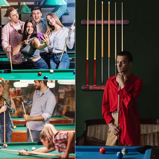 Snooker en Pool Cue Wandbeugel voor Spelkamers, Poolbars en Clubs - Ideaal voor Biljartliefhebbers — afbeelding 4