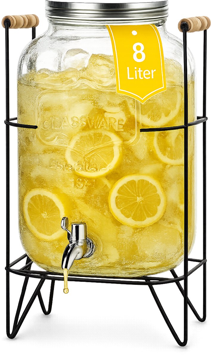 Cheffinger Limonadedispenser - 8 Liter Waterdispenser - Drankendispenser - Sapdispenser