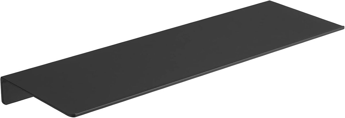 Kleine Zwarte Metalen Wandplank - Drijvende Plank voor Badkamer, 40cm Opbergrek en Decoratieve Plank voor Muurdecoratie