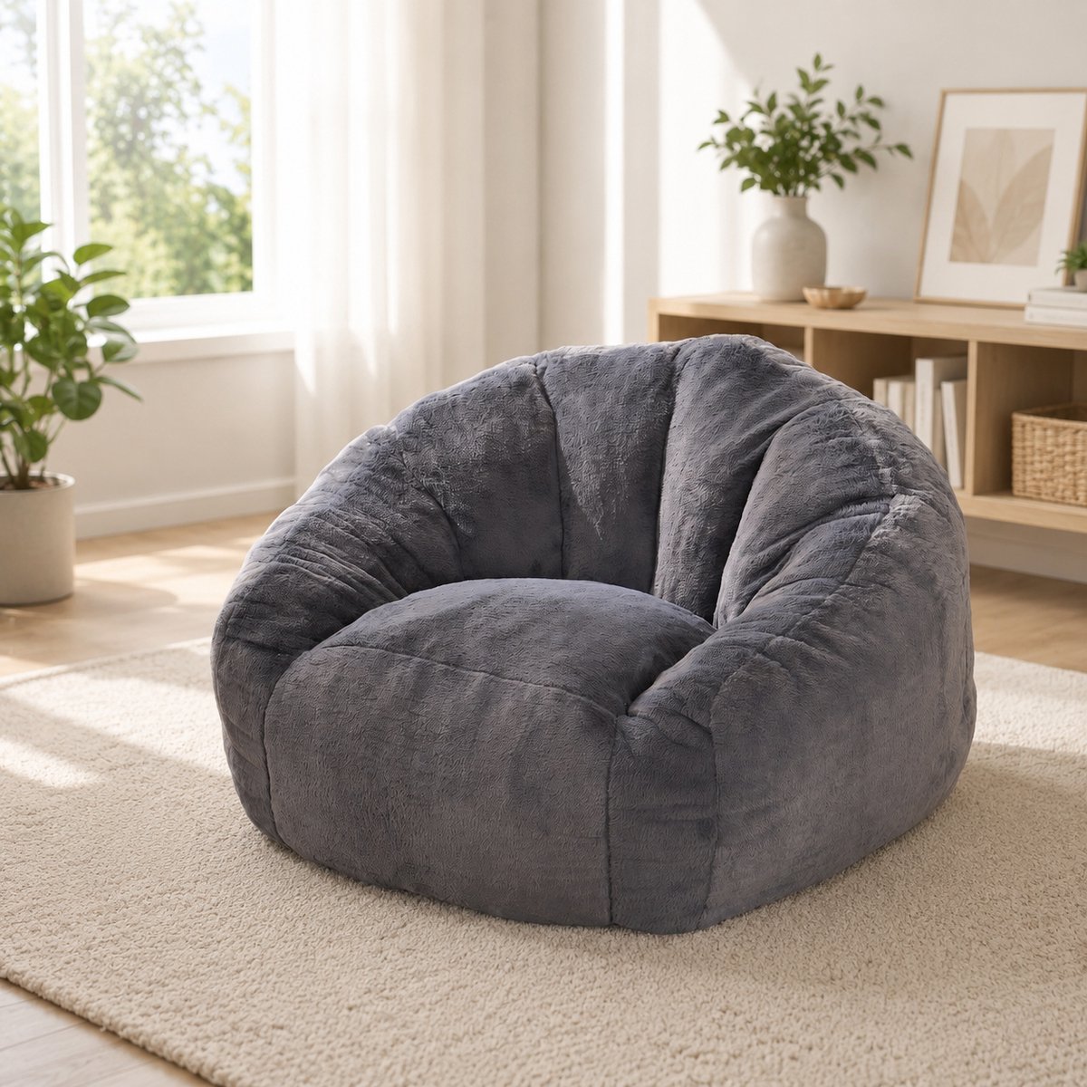 Zitzak - Relaxstoel - Comfortabele zitbank - Zitbank - Ergonomisch - Medium - Geen montage nodig - Donkergrijs
