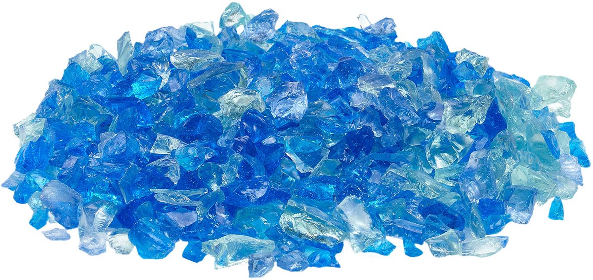 Reflecterend Haardglas, 4,5 Kg, Glasstenen van 12-19 mm, Decoratief Glas voor Propaangashaarden, Aquablauw, Caribisch Blauw en Aquagroen