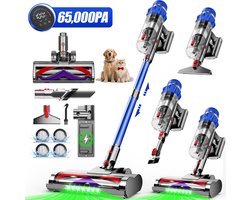 Elekiatech - Steelstofzuiger Draadloos - 65000Pa - 70 Min Gebruikstijd - 8-in-1 Filtersysteem - Blauw