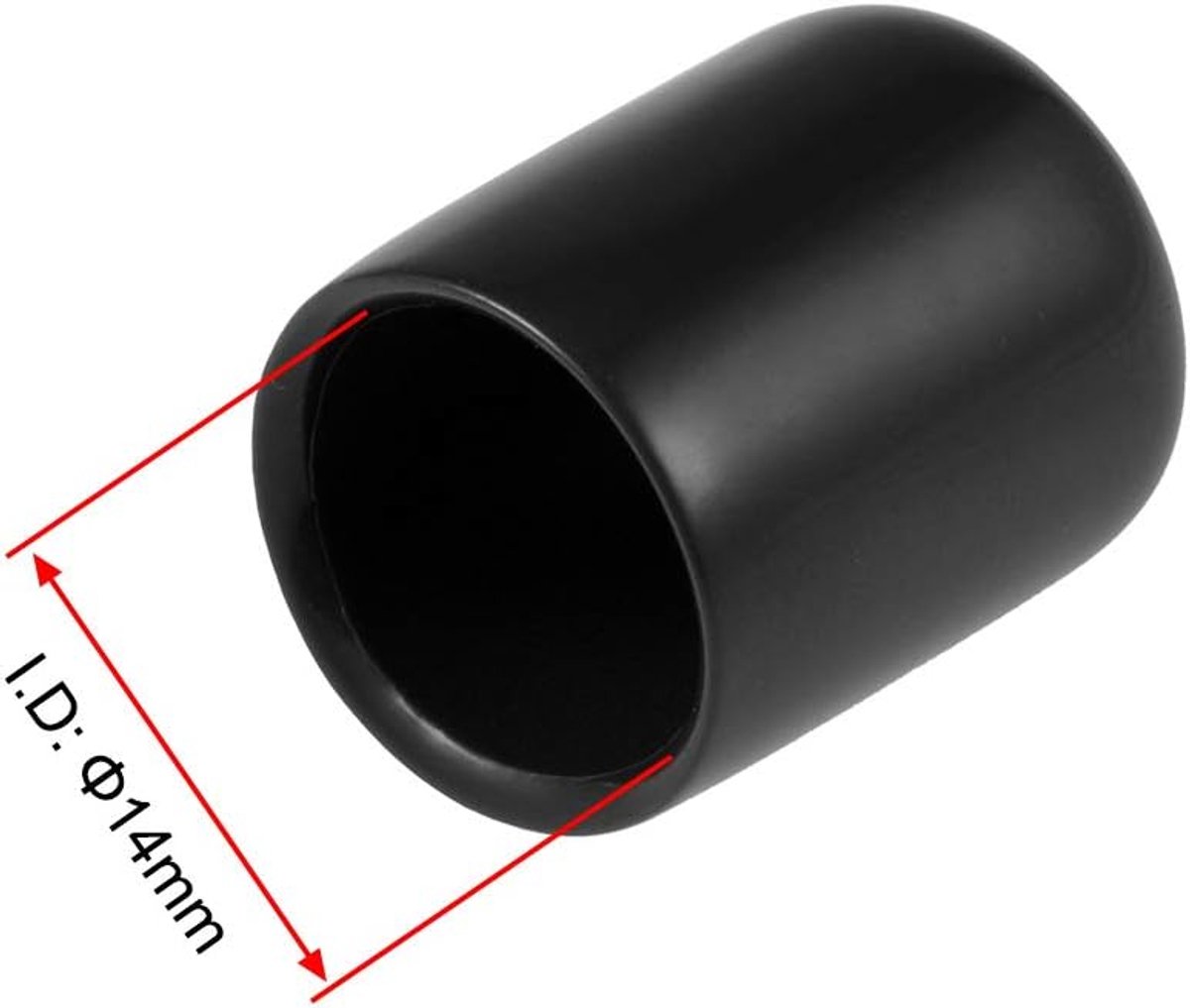 SnelShoppen - 20 Stuks Rubber Einddoppen 14mm ID - Bescherming voor Schroefdraad en Pijpen - Zwarte Vinyl Eindkappen voor Water, Olie en Vacuüm Buizen