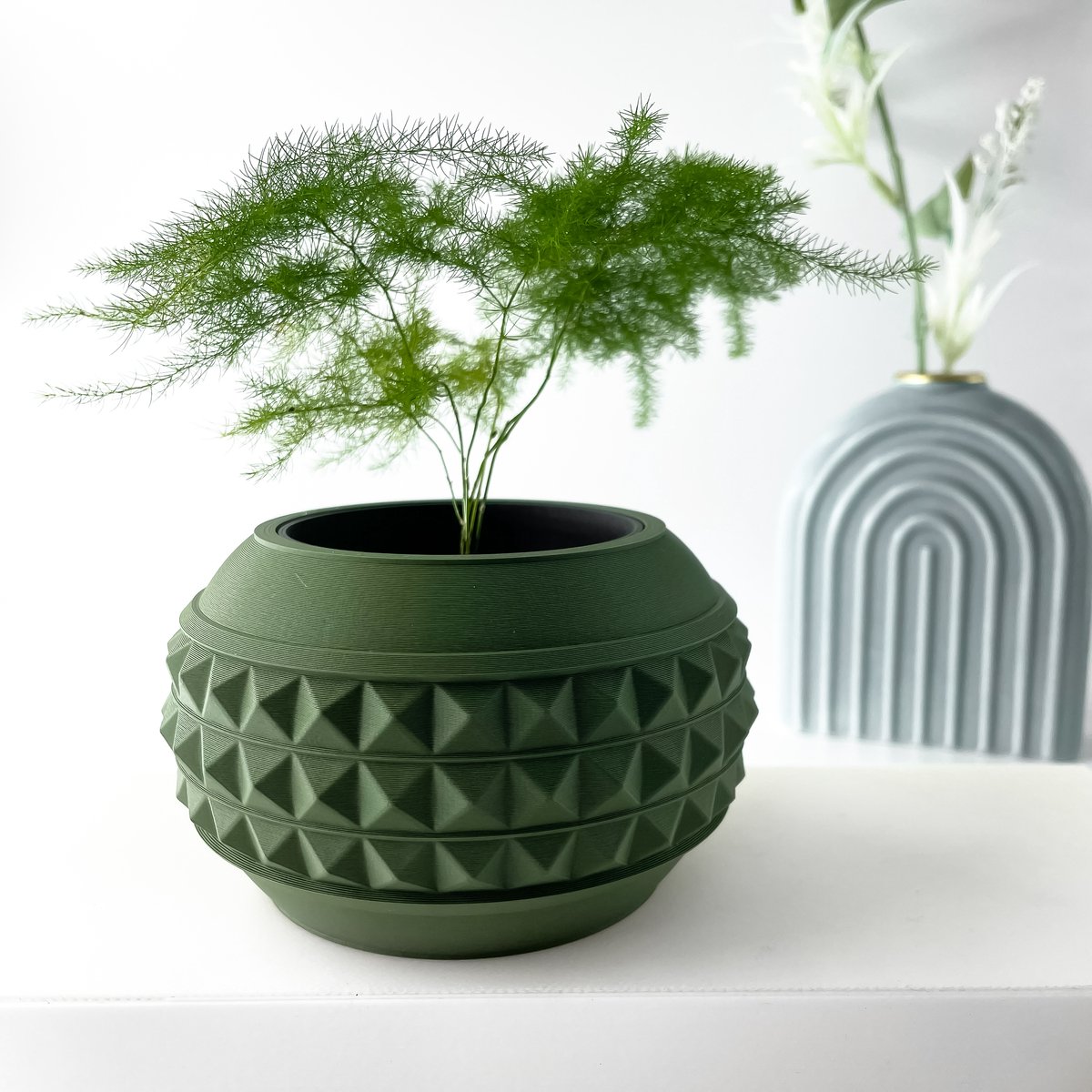 Skushy Dorvin Bloempot - Moderne Designpot voor Kamerplanten - Sculpturale Plantenpot voor Woonkamer en Kantoor - Premium Woondecoratie