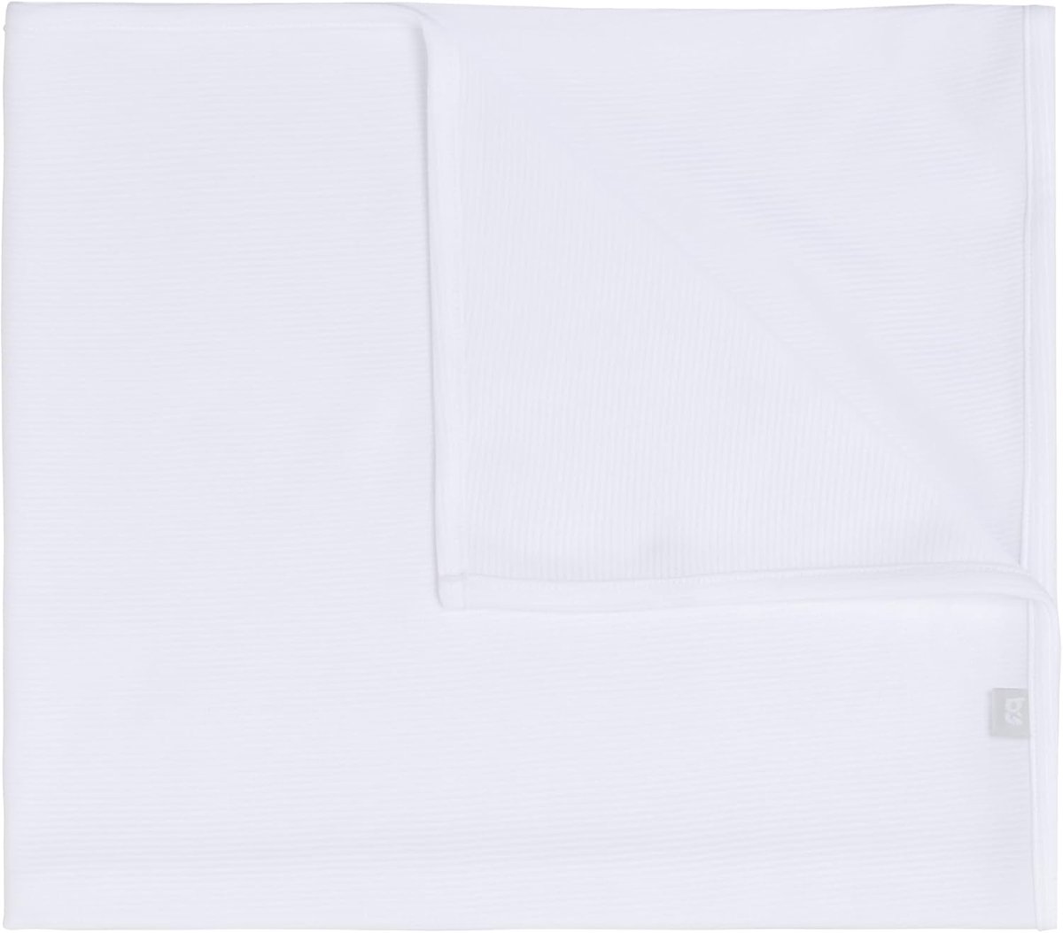SnelShoppen - Gebreide babydeken - Babydeken voor jongens en meisjes - 1.0 TOG - 70x95 cm - Wit - 100% ecologisch katoen - Ideaal voor wieg en kinderb