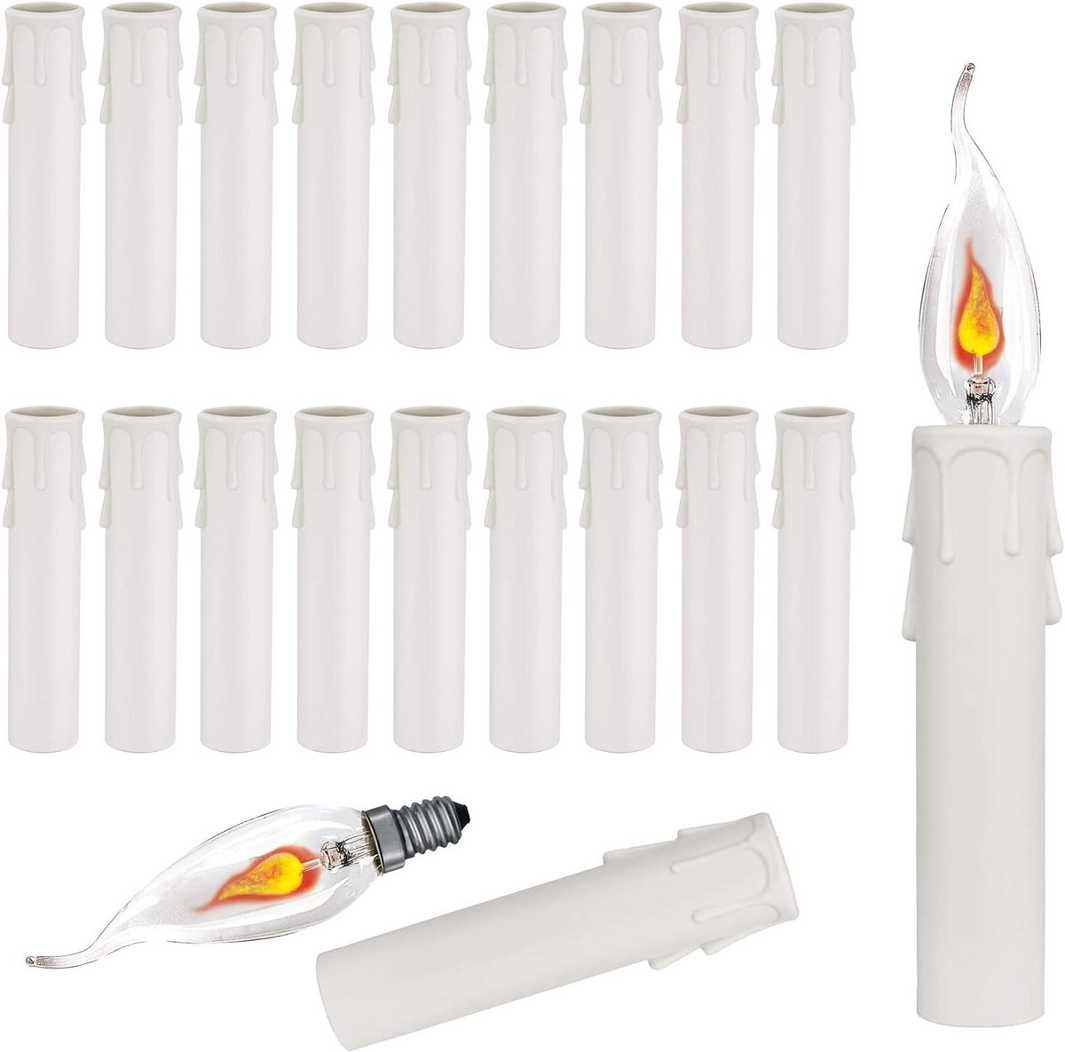 20 Stuks E14 Lampenhouder voor Wandlampen en Hanglampen, Plastic Kaarsen Moffen voor Decor