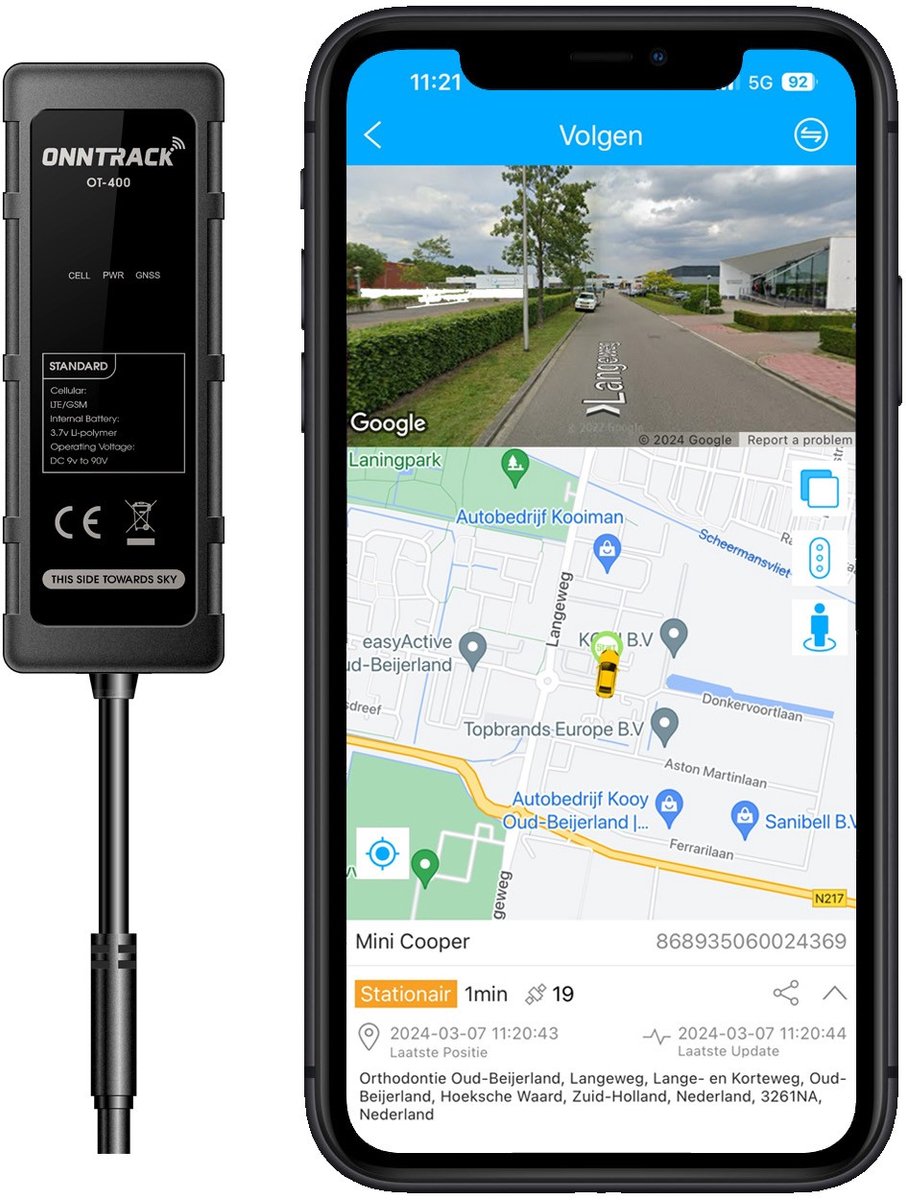 Onntrack 400 inbouw GPS tracker – Lifetime gratis tracking! - 5 jaar full service garantie - Gebruiksklaar - Super gebruiksvriendelijk