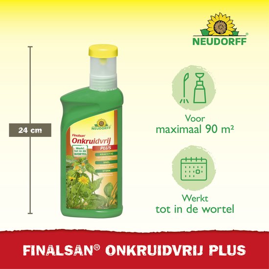 Neudorff Finalsan Onkruidvrij Plus - 500ml Onkruidbestrijding Concentraat voor maximal 90 m² - Onkruidverdelger tegen onkruid, zevenblad, mos en algen - Onkruidbestrijdingsmiddel voor gazon van Merkloos	 — afbeelding 2