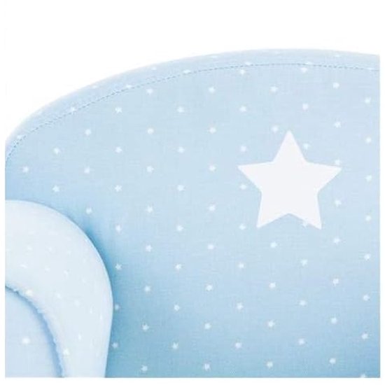 Atmosphera - Kinderfauteuil Blauw met Ster - Kinderzetel van Hout en Schuim - 49 x 48 x 58 cm van Atmosphera — afbeelding 2