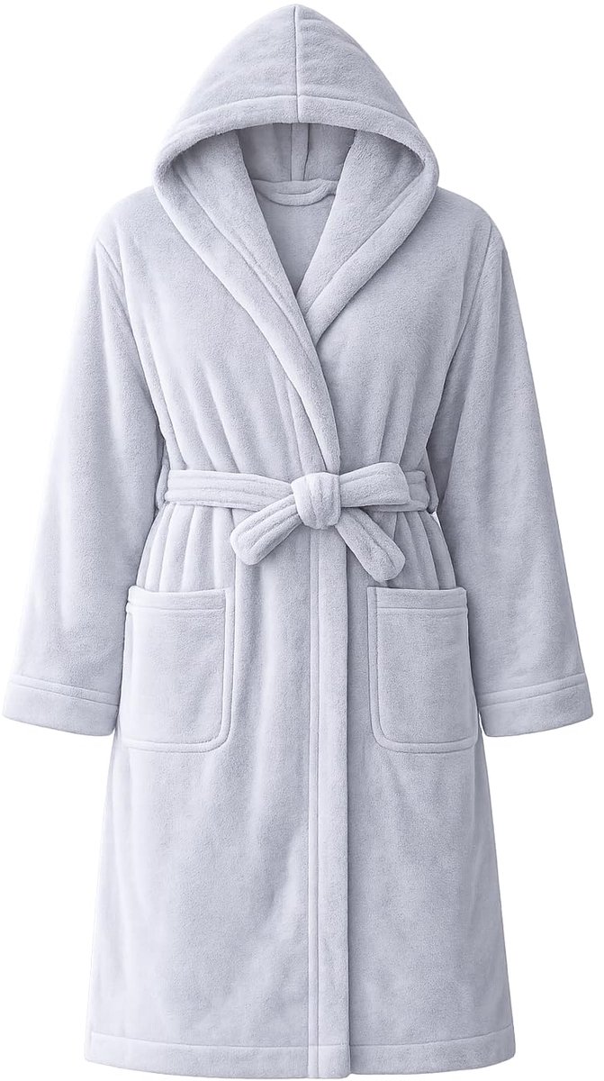 Hotel Comfort Badjas – Luxe, zacht & comfortabel – Met capuchon – Lichtgrijs