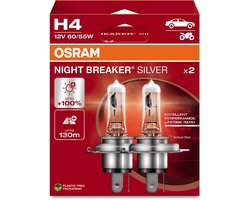 Osram Night Breaker - H4 Koplamp - 100% Heldere Verlichting - 130m Bereik