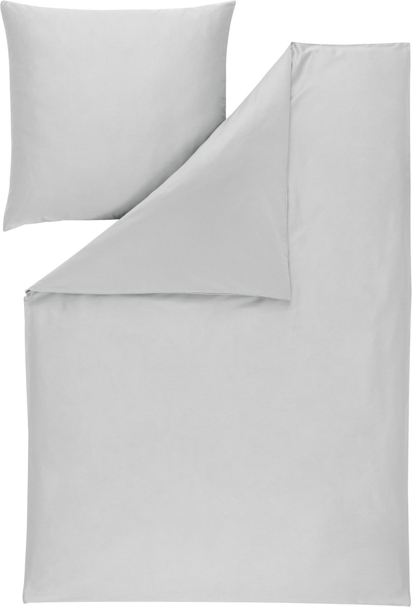 Estella Valetta 7844.915 - Dekbedovertrek - Mako-katoensatijn - 140 x 200 cm - Platina Zilver