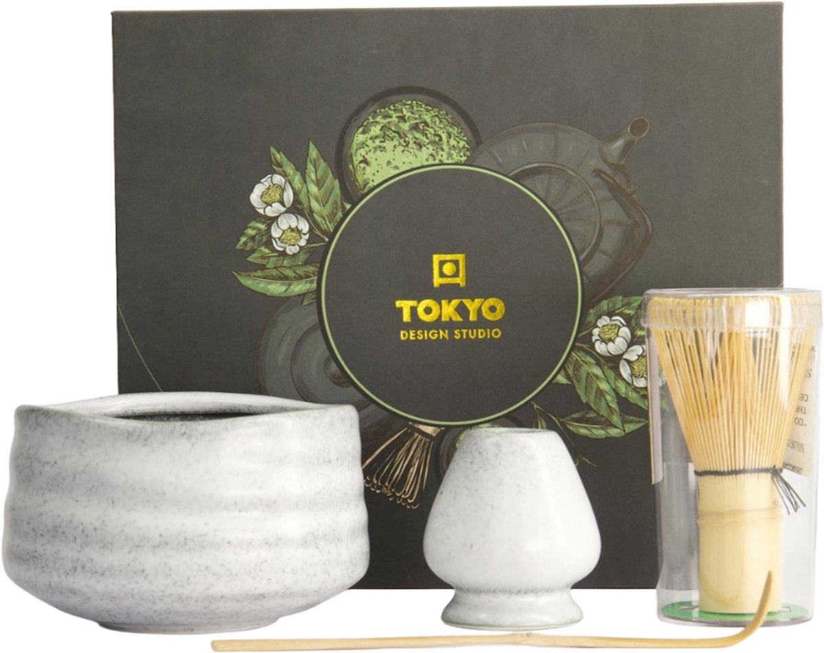 Tokyo Design Studio – Matcha Cadeau Set – Grijs – 4-delig – 11x8cm