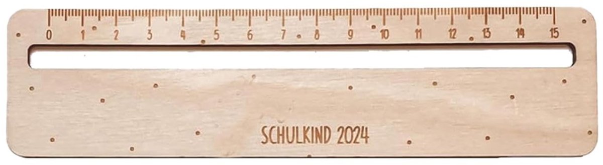 Houten liniaal - Meetlat school - Tekenen en meten - Veilig materiaal - 17 cm lengte - Natuurlijk hout