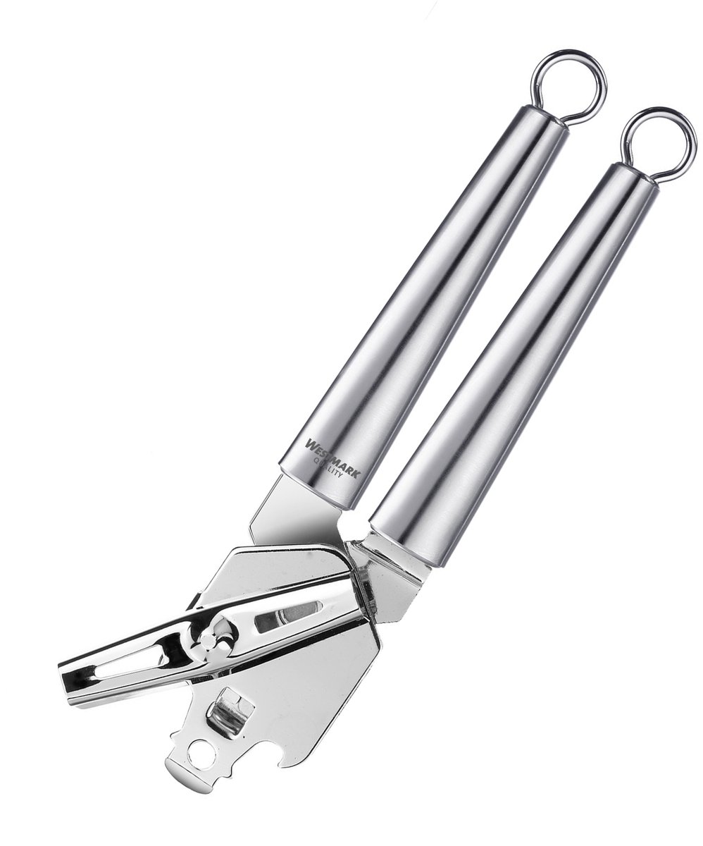 Westmark blikopener (tangmodel) met kroonkurk- en dekselopener, lengte: 21,3 cm, roestvrij staal, Glory, zilver, 18392270