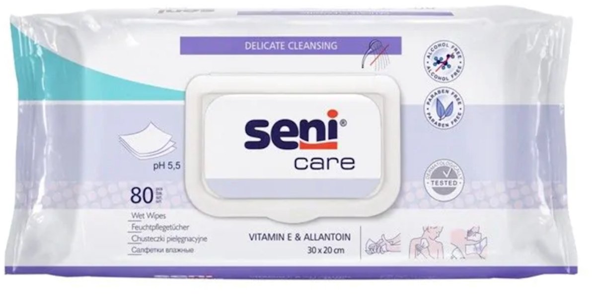 Seni Care Wet Wipes - 1 pak van 80 doekjes
