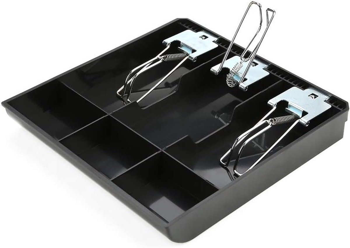 Vervangende Kassalade met Inzetbak en Metalen Clip - 24.5x24.5x3.5cm voor Cashiersystemen en Kassa's