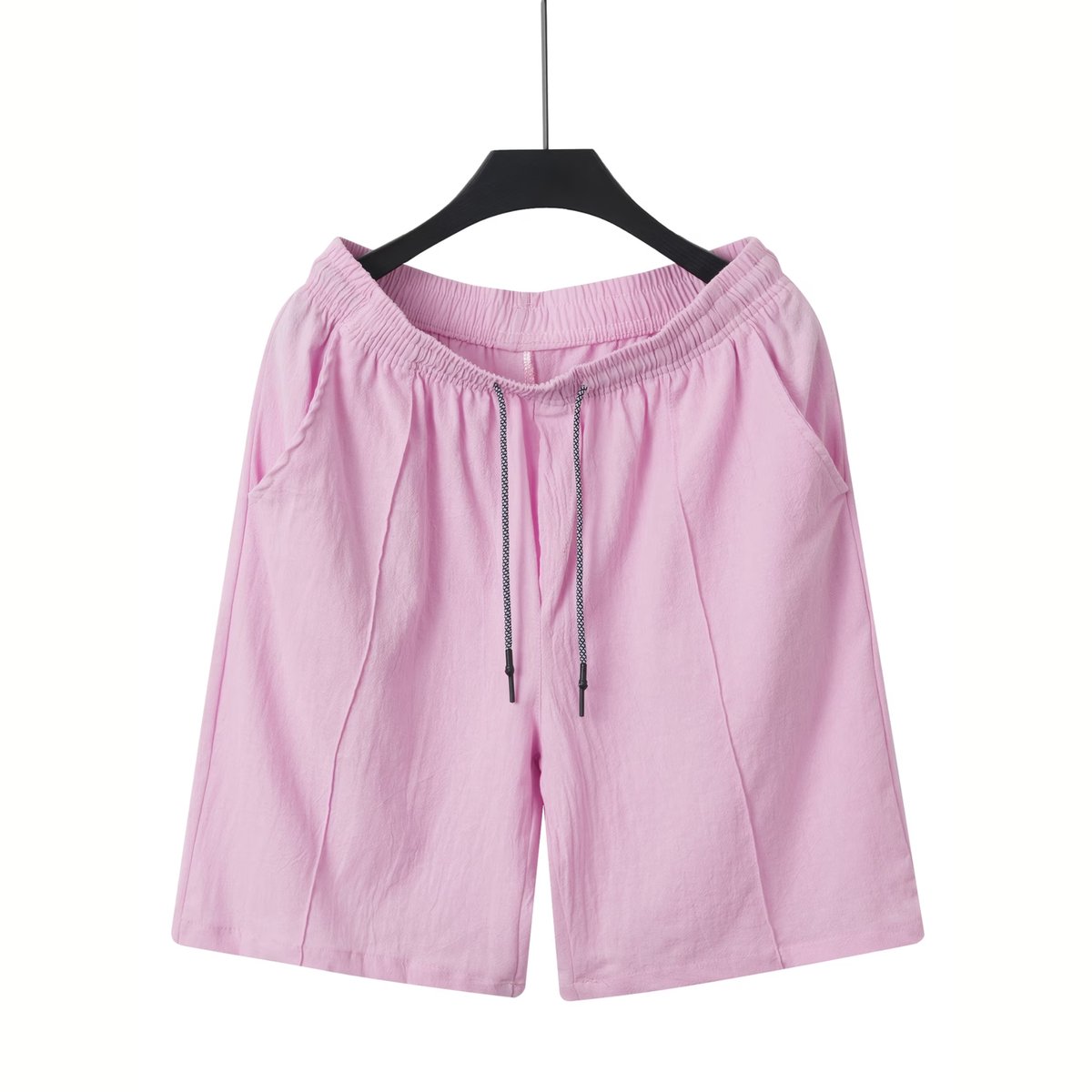 Currero Korte Linnen Broek Heren Zomerbroek Volwassenen Korte Broek Shorts Strandbroek Zomer Ibiza Stijl Roze