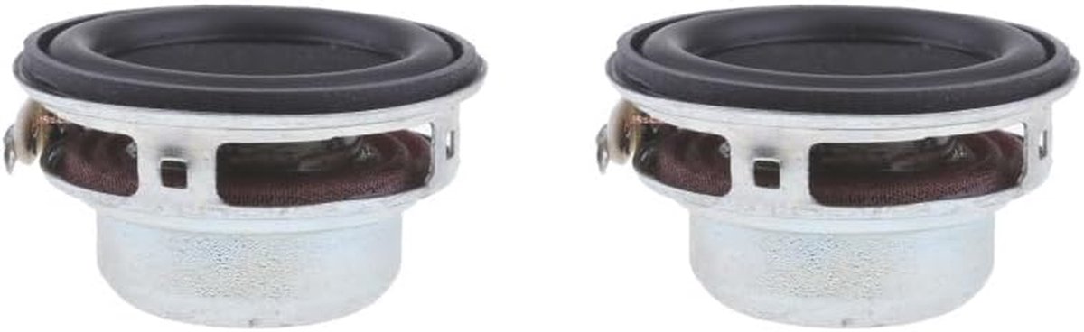 Full-range Audioluidspreker - Ronde Speaker - Muziek Luisteren - Rubberen Rand - 2 x 40 mm - Zwart