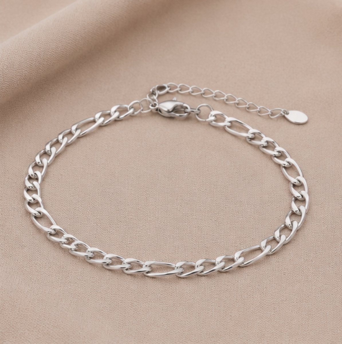 Rivello – Armband Dames Zilver Figaro Schakel – Roestvrij Staal – Nikkelvrij – Cadeau Voor Haar