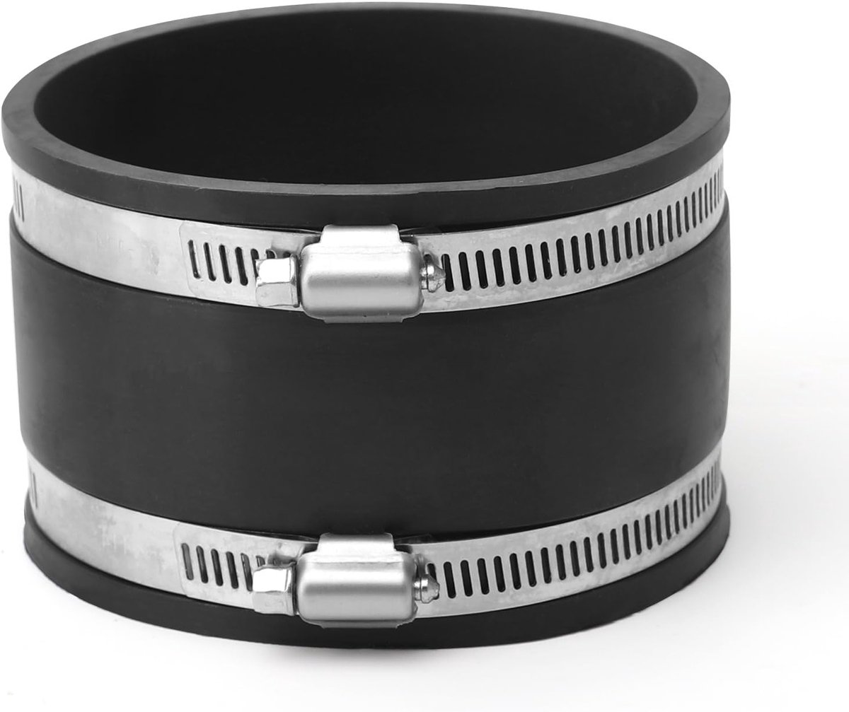 Flexibele Rubber Koppeling 100mm - Rubber Pijpverbinder met 2 RVS Slangklemmen voor PVC, Buizen en Ventilatoren