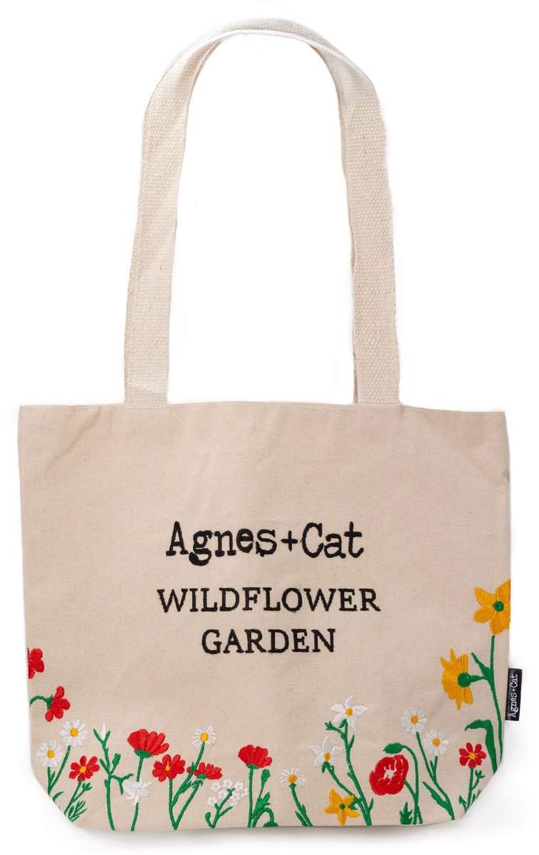 Agnes + Cat Wildflower Garden Tote Bag - Red Flowers